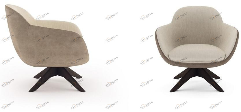 NICOLINE Вращающееся кресло из ткани с подлокотниками sun-id-1465872