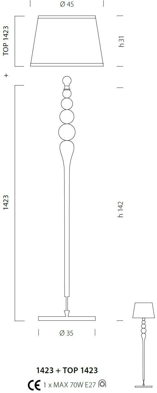 Sylcom Торшер из стекла Carola 1423 - Вид №4