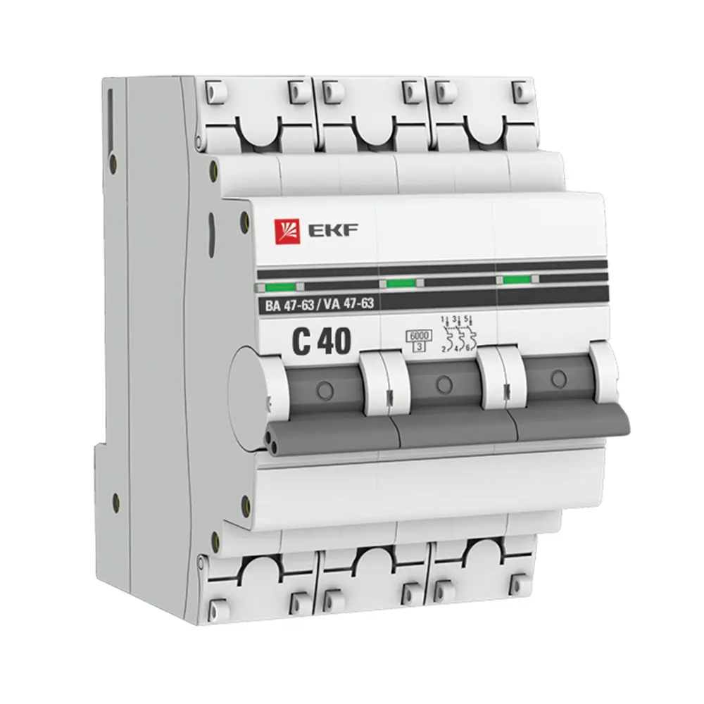 Автоматический выключатель EKF PROxima ВА47-63 3P C40 А 6 кА 82421330 STLM-2175166 