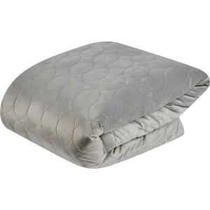 Покрывало Овалы 220x240 см, велюр, цвет серебро