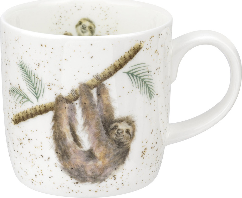 10637590 Royal Worcester Кружка Royal Worcester "Забавная фауна", "Ленивец" 310мл Фарфор костяной 