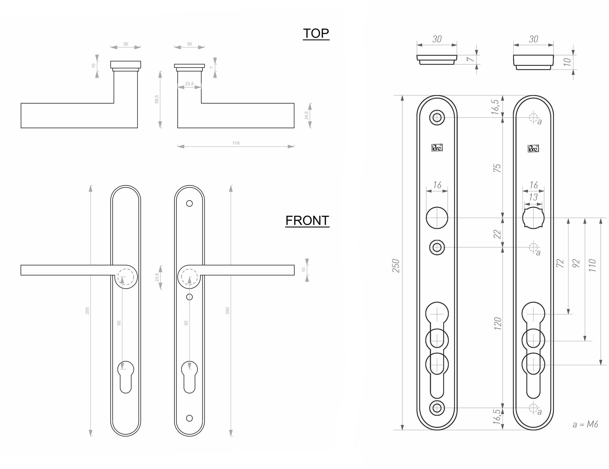 Dauby Ручка для входной двери из бронзы Pure® 14515 - Вид №1