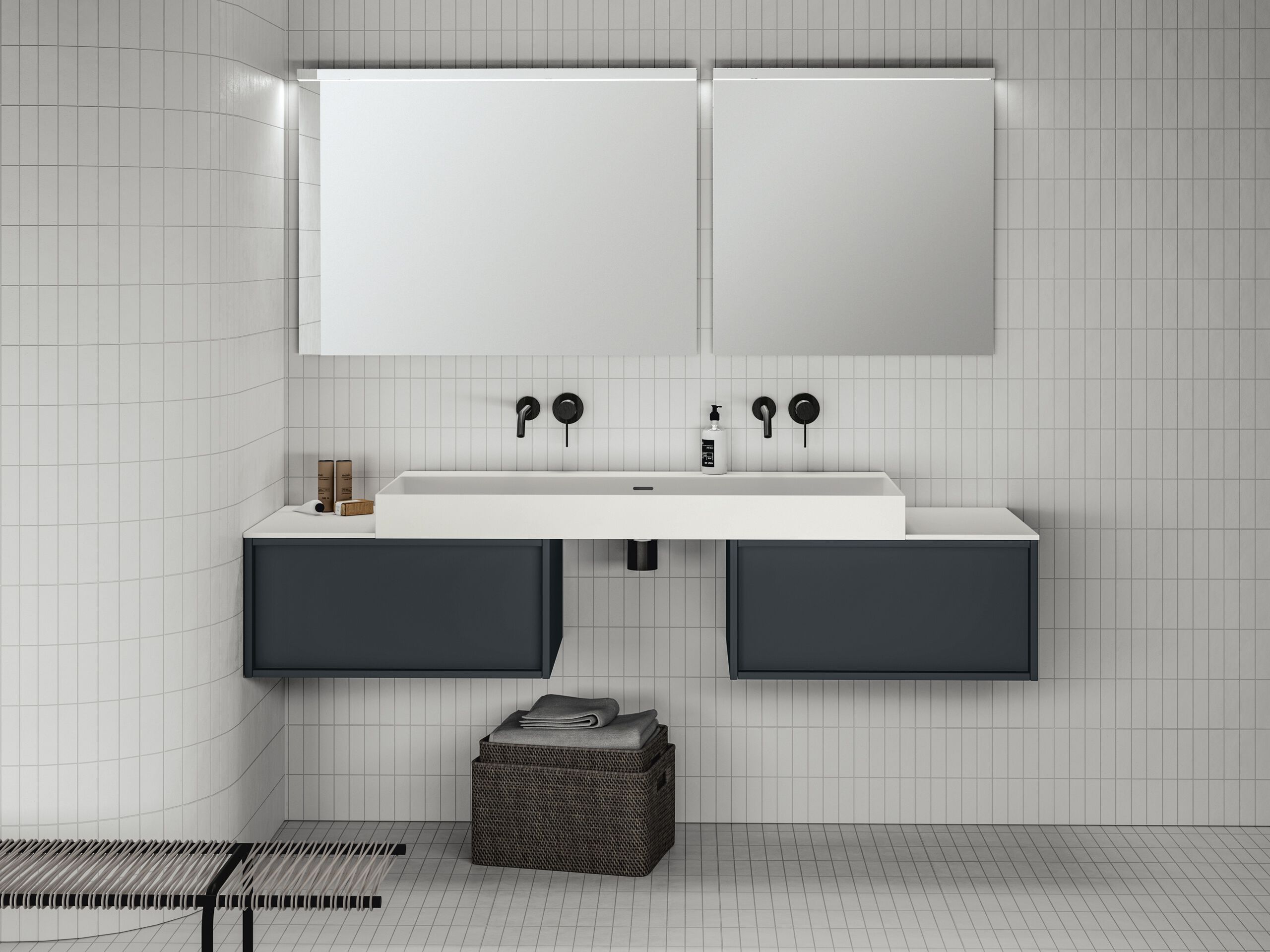 Двойной умывальник с зеркалом STOCCO Loop 51 ARCH-00025022