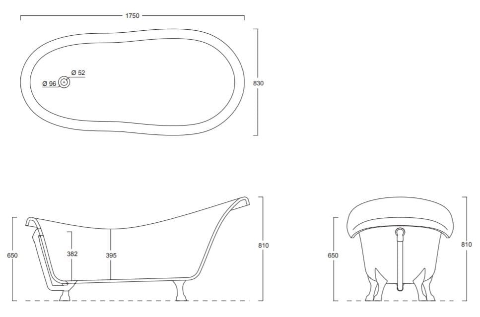 Акриловая ванна в центре комнаты на ногах Alice Ceramica ARCH-00139287 - Вид №4