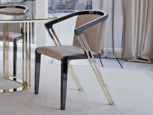 Bizzotto Мягкое кожаное кресло с подлокотниками Symphony - infinity