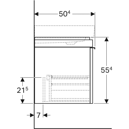 500.556.JI.1 Шкафчик для раковины Geberit Citterio, с одним выдвижным ящиком Geberit  - Вид №25