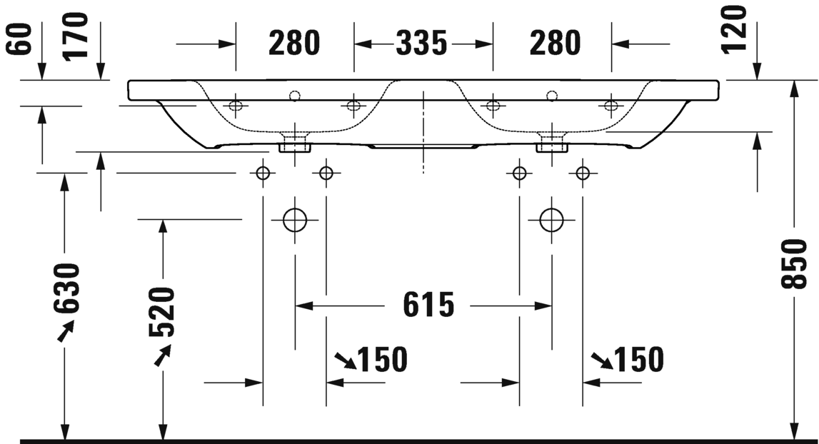 2357140000 Подвесная раковина настенная овальная Duravit Durastyle - Вид №2