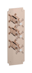 Комплект наружных частей термостата на 2 потребителей - вертикальная с ручками Hermes WE ARE IB eua215rsnhr Rose Gold Aqua