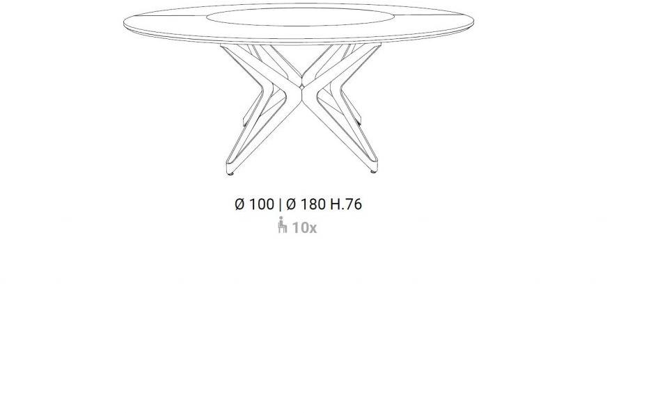 Ozzio Italia Круглый дубовый стол с ленивой сьюзен Dna T254 - Вид №5