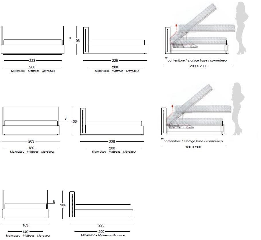 Longhi Двуспальная кровать из ткани с мягким изголовьем Loveluxe 2014 – royal collection W 820 - Вид №5