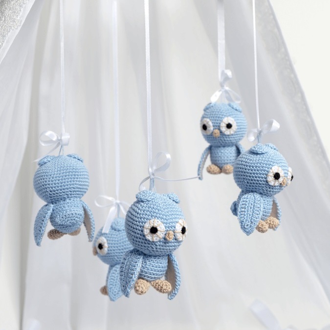 Мобиль на кроватку "Совы" ELLIPSE  351690 Голубой Santreyd  - Вид №1