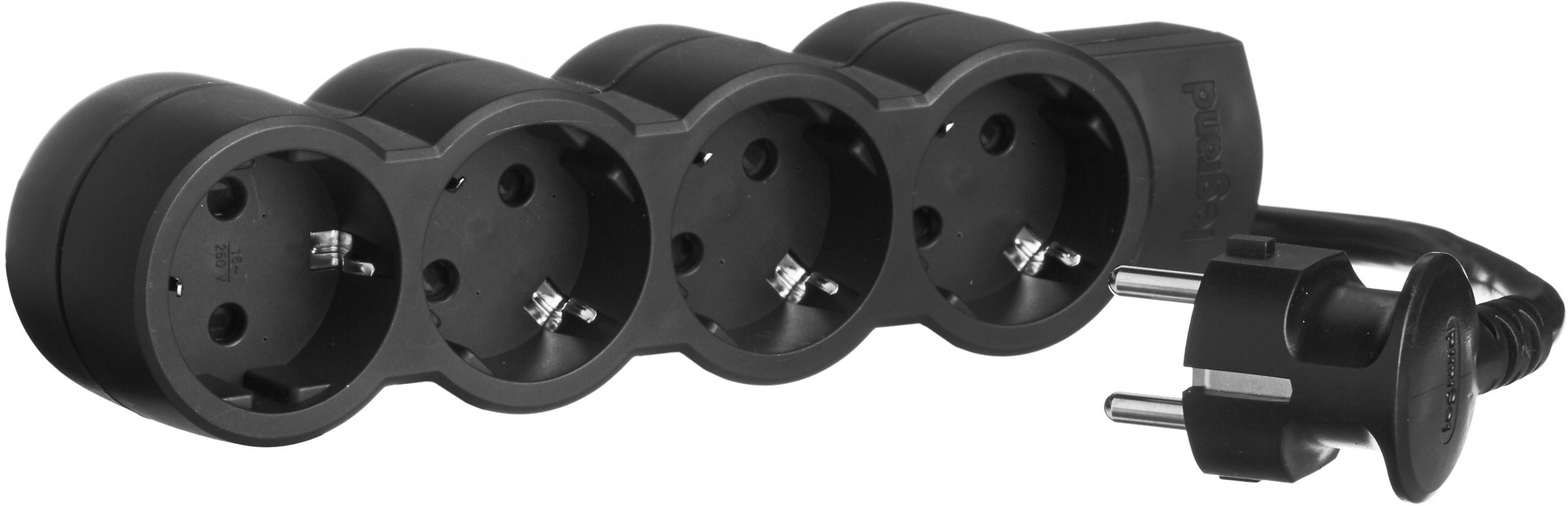 695030 Многорозеточный блок ''стандарт'' 4 x 2к+з - с кабелем длиной 5 м черный Legrand 