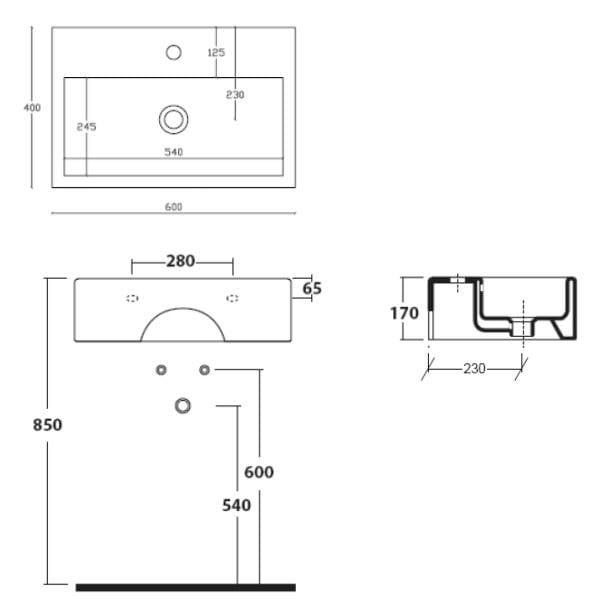 Керамическая прямоугольная столешница Galassia плюс дизайн ARCH-00085997 - Вид №2