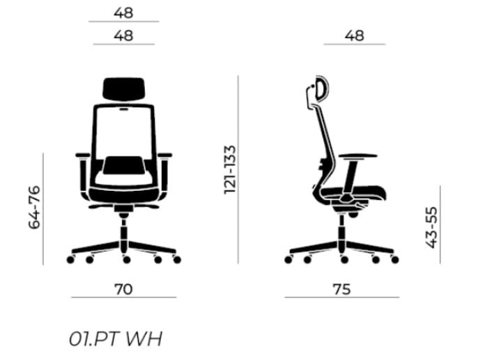 Мягкое регулируемое по высоте офисное кресло с подголовником Nahu Logica White ARCH-00038145 - Вид №3