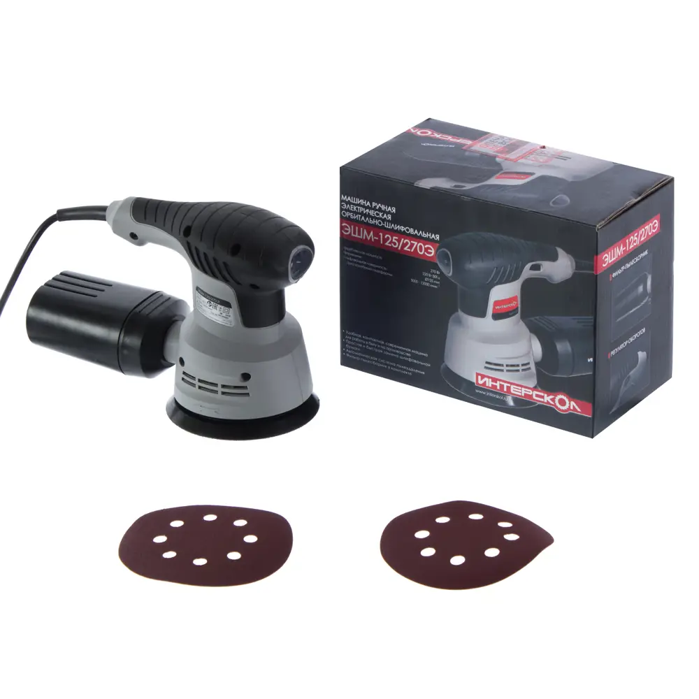 Интерскол ЭШМ-125/270Э: Профессиональная эксцентриковая шлифмашина 270Вт 14302106 STLM-1414552 - Вид №4