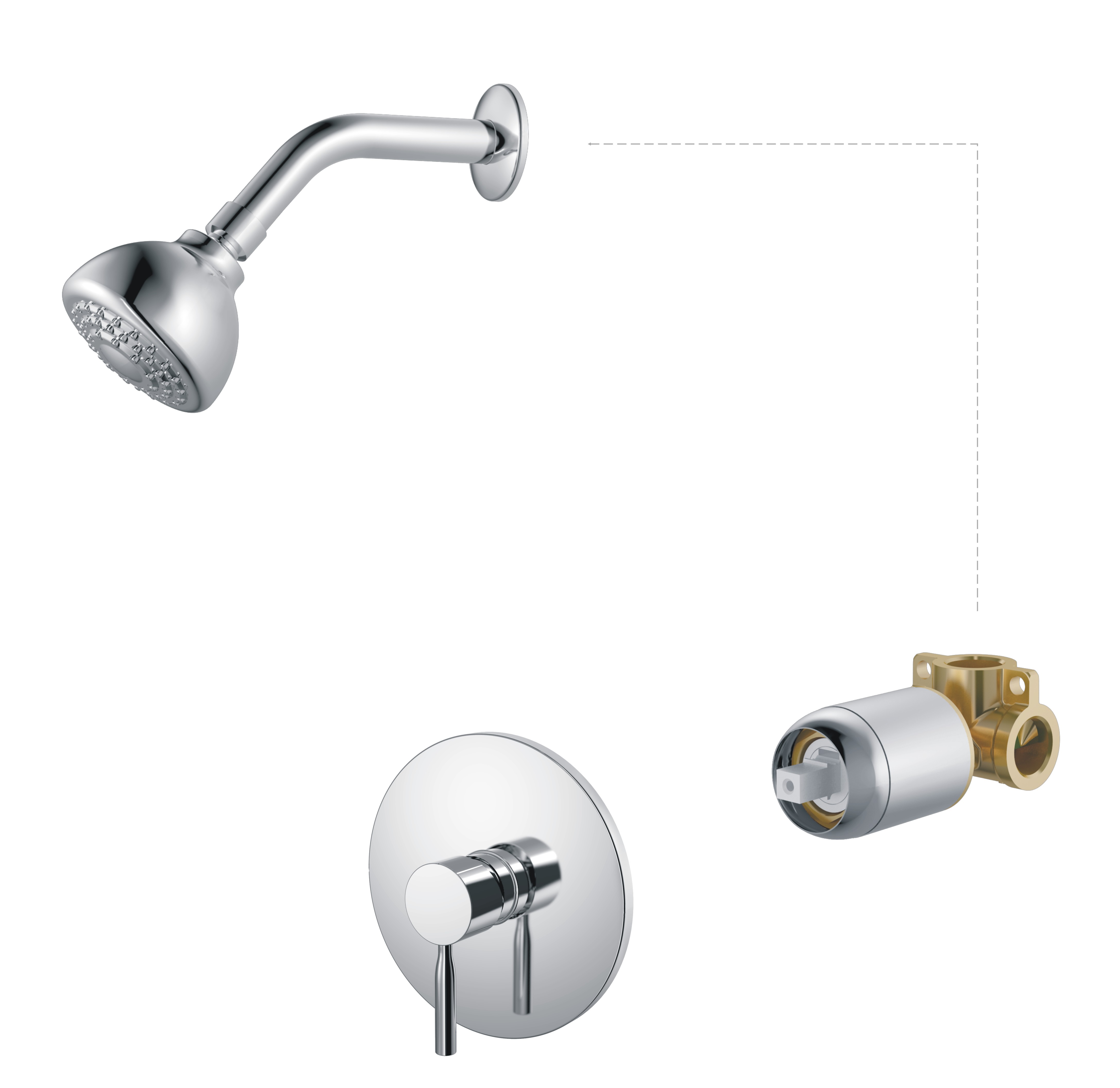 HB80088 Встраиваемая душевая система , хром Haiba  - Вид №1