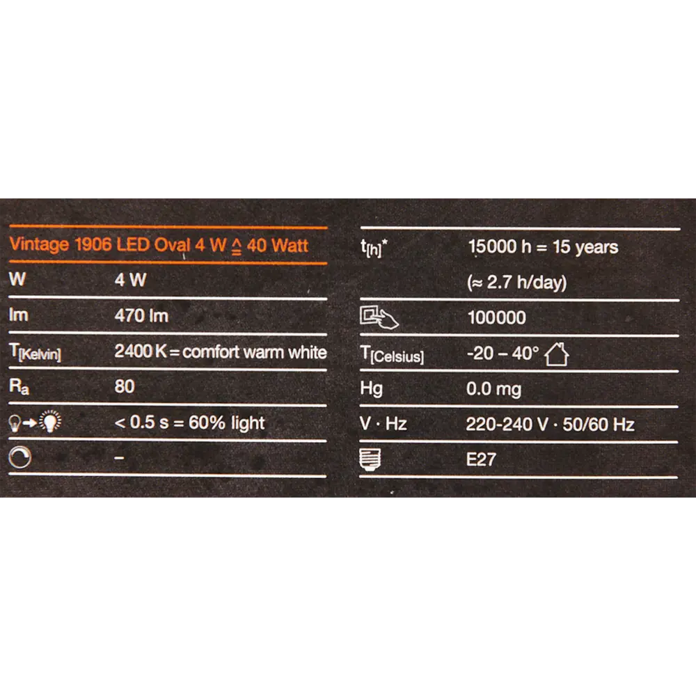 Лампа светодиодная Osram филаментная E27 230 В 5 Вт/825 овал 80173283 STLM-2133090  - Вид №5