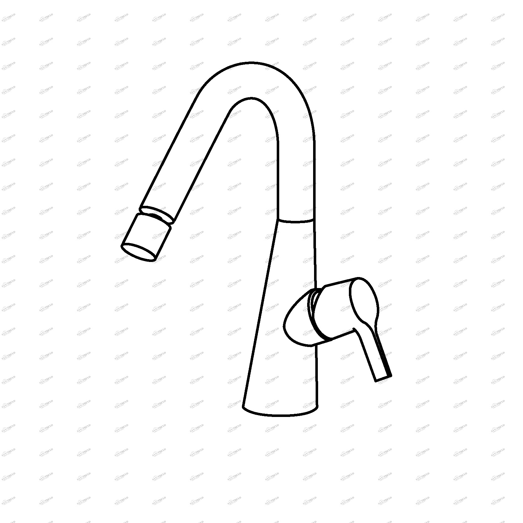 Вулкан. 36 35. Смеситель для биде Quadrodesign Volcano