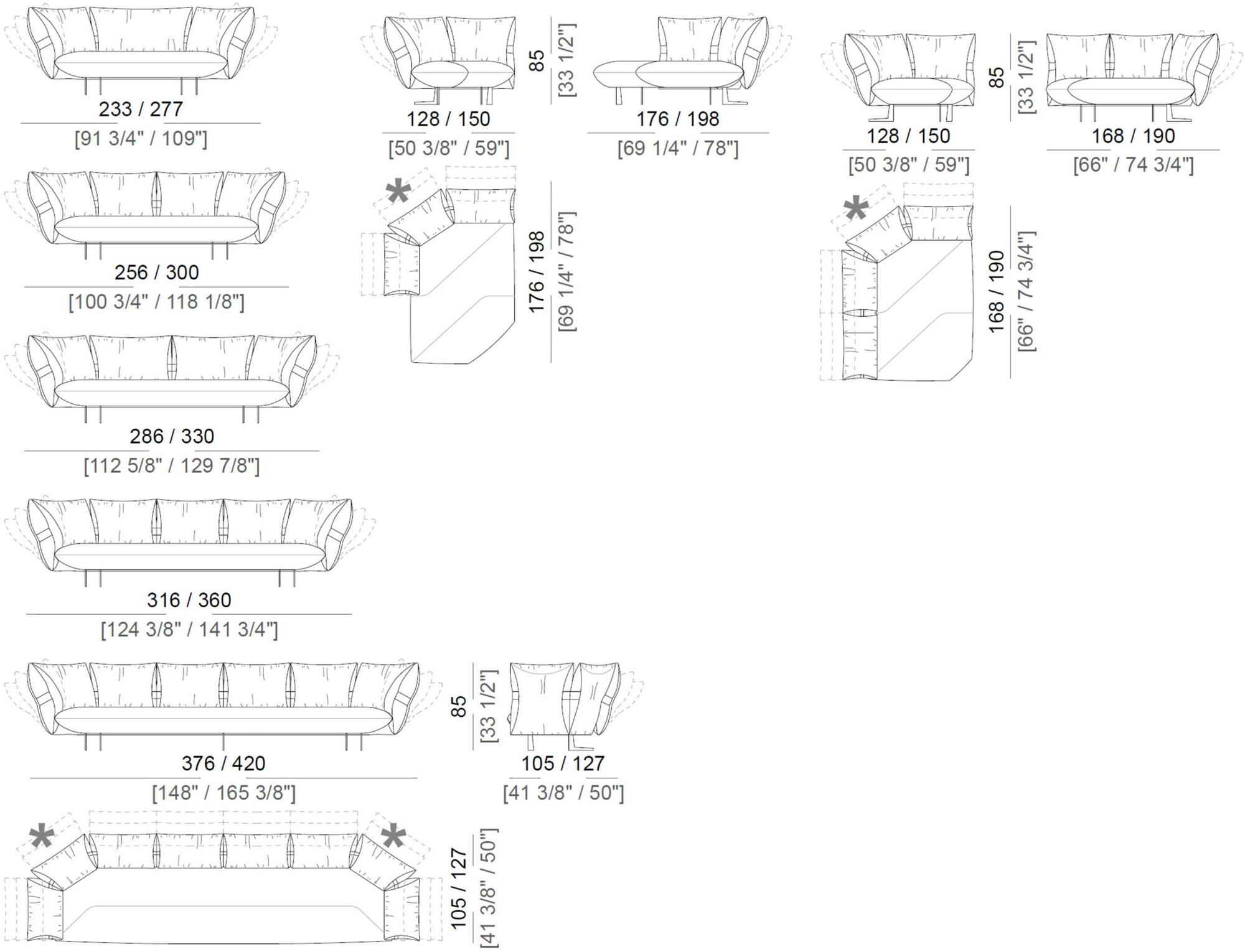 Arketipo Диван из ткани с шезлонгом Smooth operator sun-id-1516539 - Вид №1