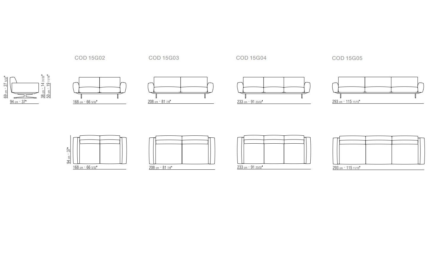 3-местный кожаный съемный диван Flexform Soft Dream ARCH-00141876 - Вид №3
