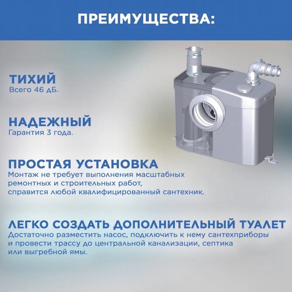 SFA Sanitop - насос-измельчитель для раковины и унитаза с системой бесшумной работы 11397242 STLM-0001221 - Вид №3