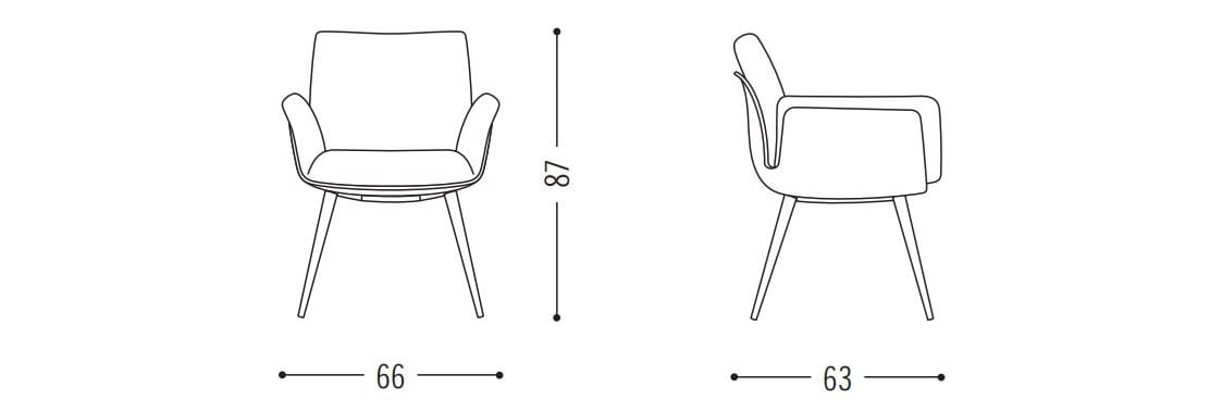 Мягкий тканевый стул с подлокотниками COR Alvo ARCH-00079299 - Вид №1