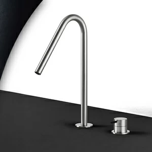 Смеситель для раковины сталь матовая с черной ручкой Toki Radomonte TKI31SCIL22