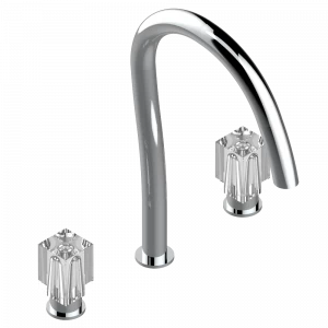 U6F-25SG Смеситель для ванны на 3 отверстия устанавливаемый на борту - излив СУПЕР ГОЛИАФ Thg-paris Beyond crystal с прозрачным хрусталём Хромированный