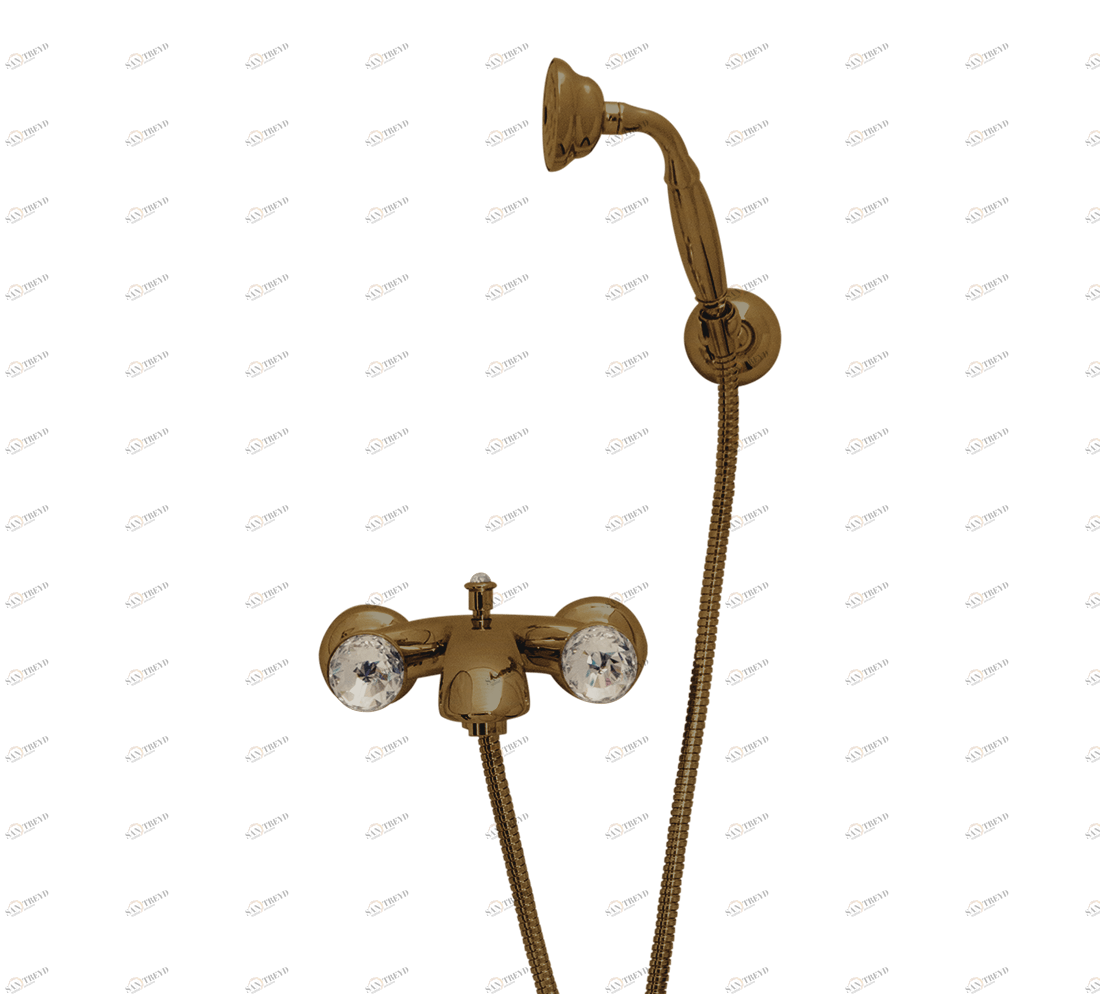 Gentry Home Смеситель для умывальника на три отверстия с выдвижным краном Crystal Бронза GH100724