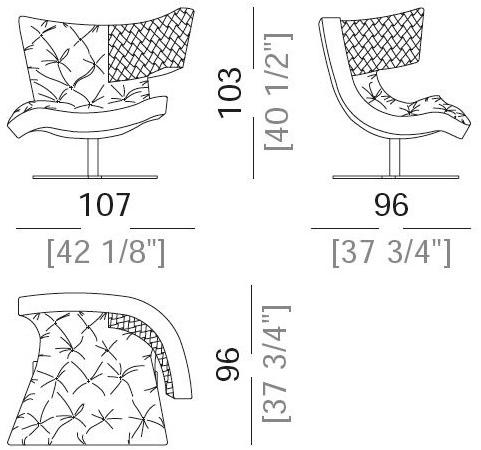 Arketipo 4-спицевое кожаное кресло sun-id-1434174 - Вид №5