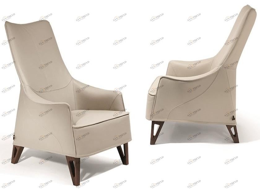 Giorgetti Кожаное кресло Bergere с подлокотниками Mobius sun-id-1377860
