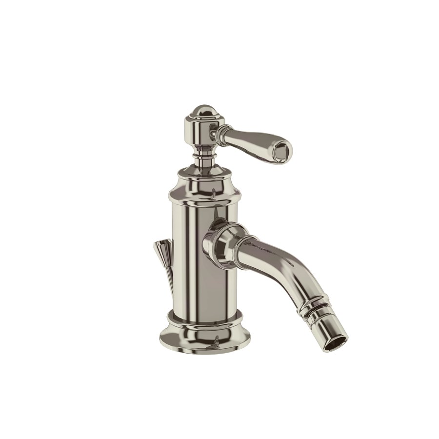 Burlington Arcade Смеситель для биде, однорычажный, Arcade, со сливным клапаном Никель с черным рычагом ABL13N  - Вид №1