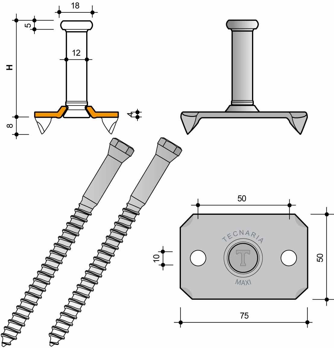 Разъем для перекрытия TECNARIA MAXI ARCH-00029838 - Вид №2