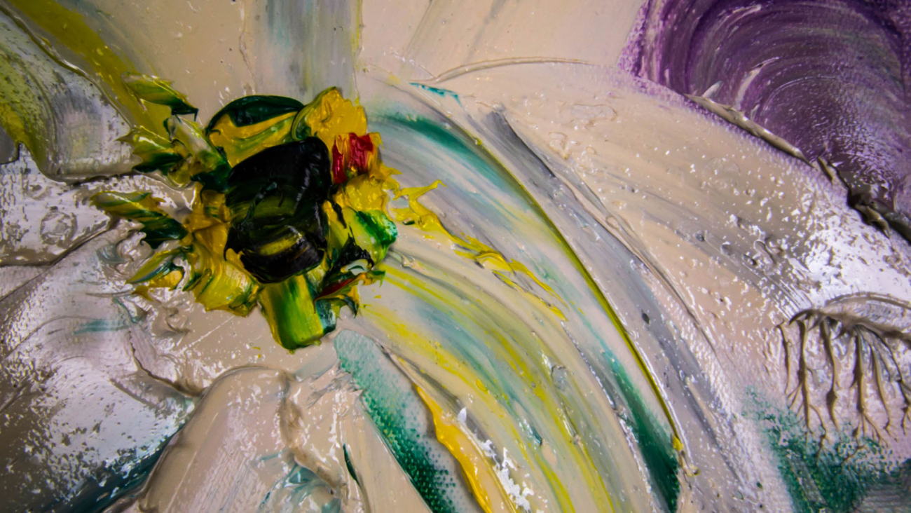 Картина на холсте 100х100 см "Превосходные ромашки" EVENHOME КАРТИНЫ МАСЛОМ 130030 Бежевый;белый;голубой;разноцветный  - Вид №3