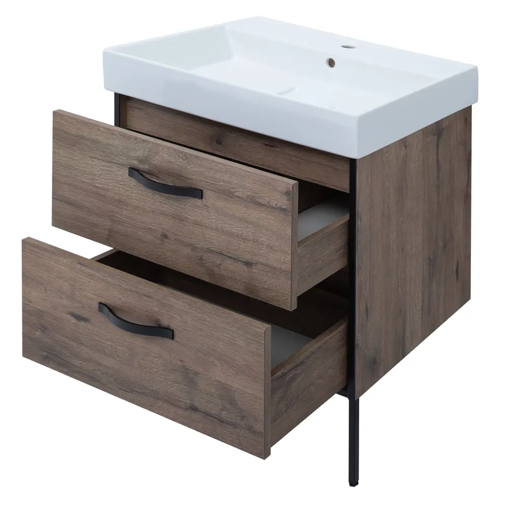 Aquanet Инди Вилис - подвесная тумба под раковину 65 см дуб веллингтон 83075748 STLM-0038891 - Вид №6