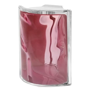 Стеклоблок Vitrablock Волна окрашенный внутри угловой цвет розовый