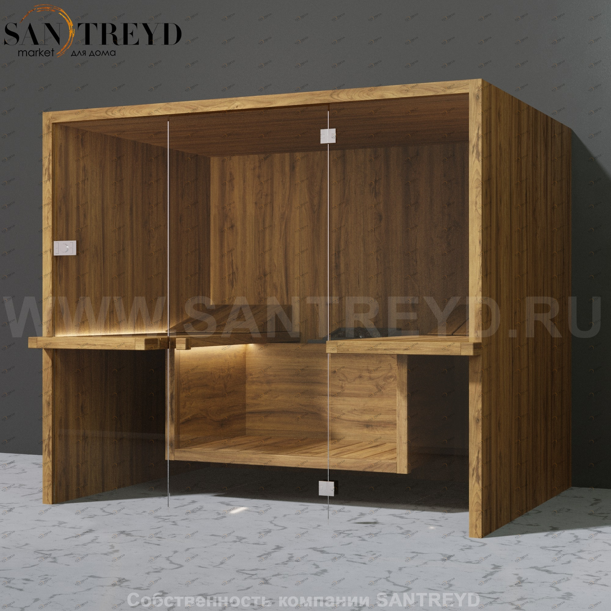 Effegibi AIR SA90800002 Сауна. Установка: к стене. Мощность: 8 кВт макс. Размеры: длина 247 см, ширина 182 см. Отделка: осина термообработанная.