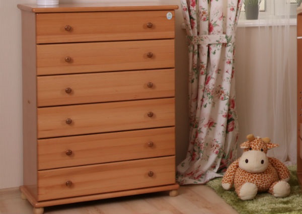 Комод с 6 ящиками без пеленального столика АБ34 натуральный ФАБРИКА ЛЕЛЬ  338473 Бежевый Santreyd  - Вид №1