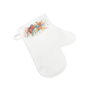 Рукавица для бани Главбаня Красавица-весна войлок цвет белый