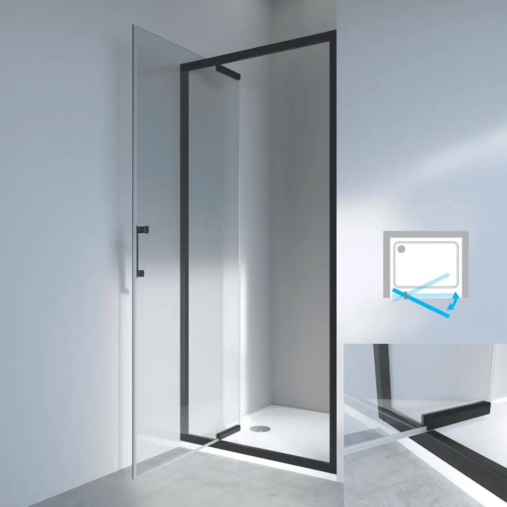 Стекло для распашной душевой двери Sensea Easy 90 см прозрачное, цвет профиля на выбор STLM-2206123 - Вид №22