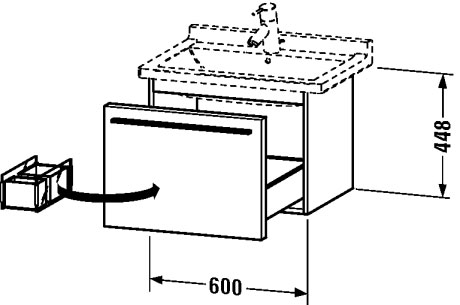XL605601818 Тумбочка подвесная X-Large #XL6056 600 x 468 мм Белый матовый, декор Duravit - Вид №1