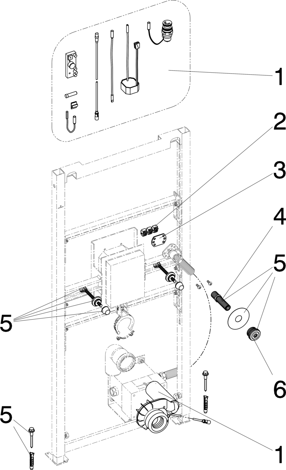 Системная техника  Viega Eco Plus  Элементы для писсуаров VIEGA 462 444 1) Модель 8152 Santreyd  - Вид №2