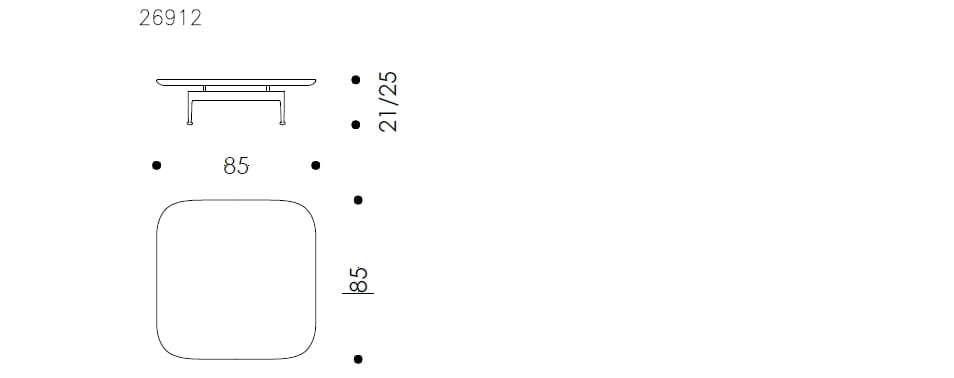 Мраморный квадратный журнальный столик Wittmann Andes ARCH-00101664 - Вид №3