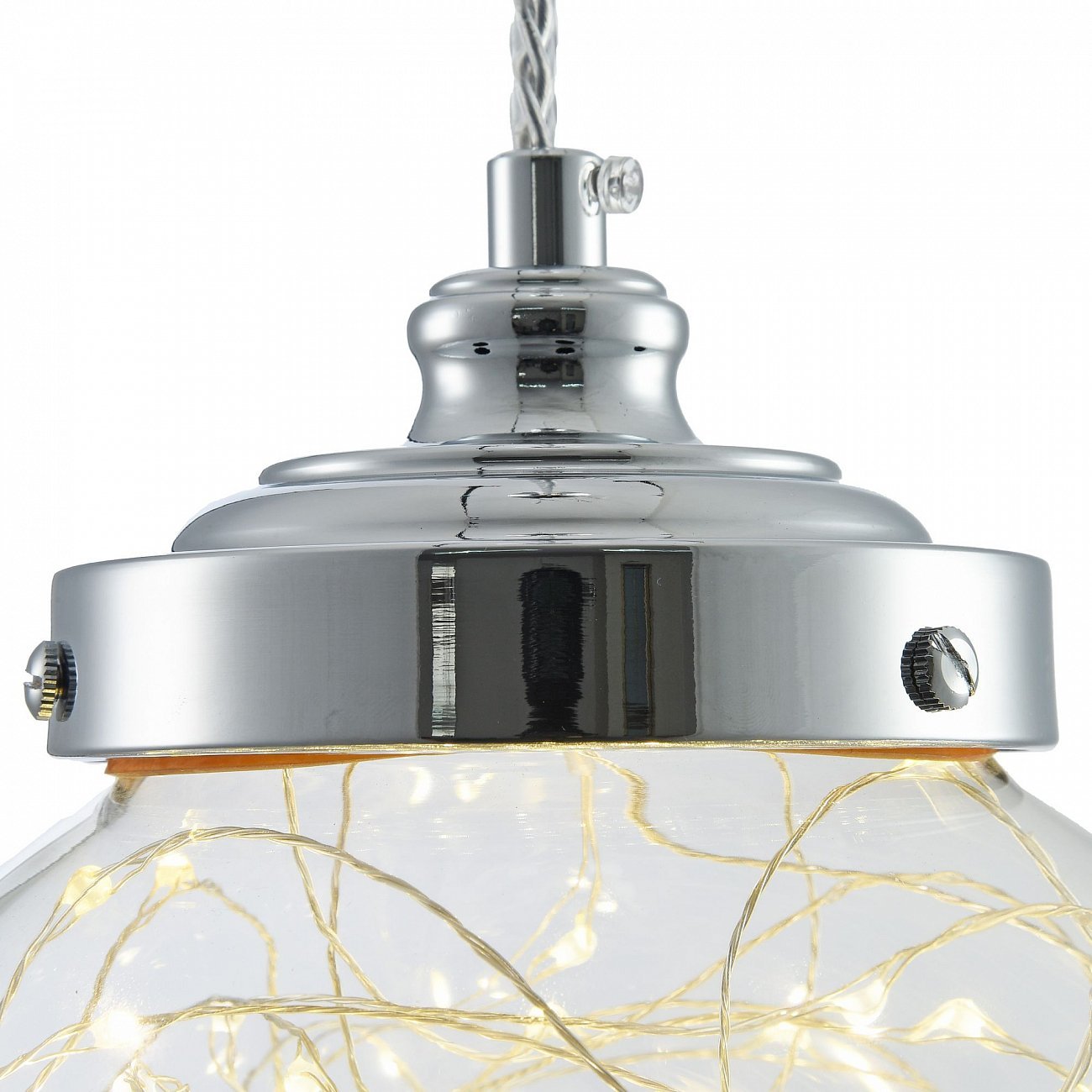 Светильник подвесной светодиодный со стеклянным плафоном 20 см хром Isabel FR6157-PL-9W-TR FREYA LED 00-3957119 Хром  - Вид №6