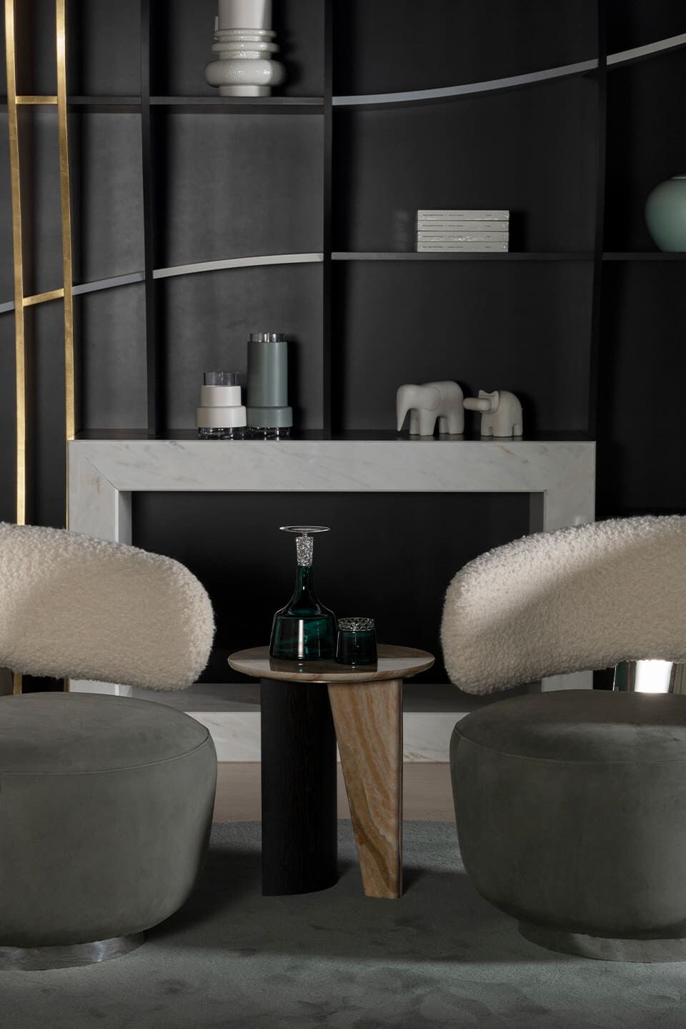 Круглый журнальный столик из оникса Greenapple FOICE ARCH-00105704 - Вид №5