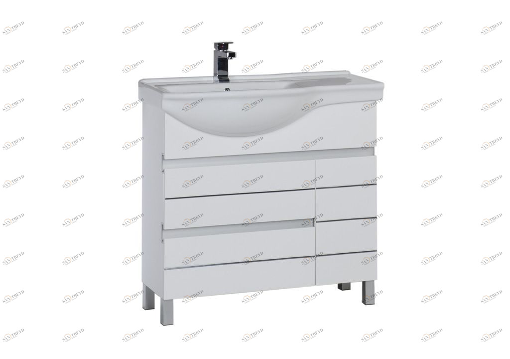 Тумба с раковиной Aquanet Доминика 90 L белый (раковина Shenxin) 0018196900176497