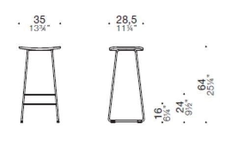 Высокий металлический табурет с подставкой для ног ESTEL GROUP LIGHT ARCH-00065583 - Вид №4