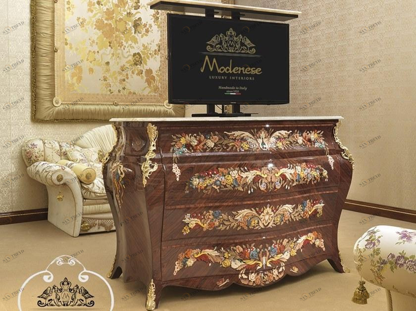 Modenese Gastone Выдвижная деревянная тумба под телевизор Deluxe sun-id-1400017