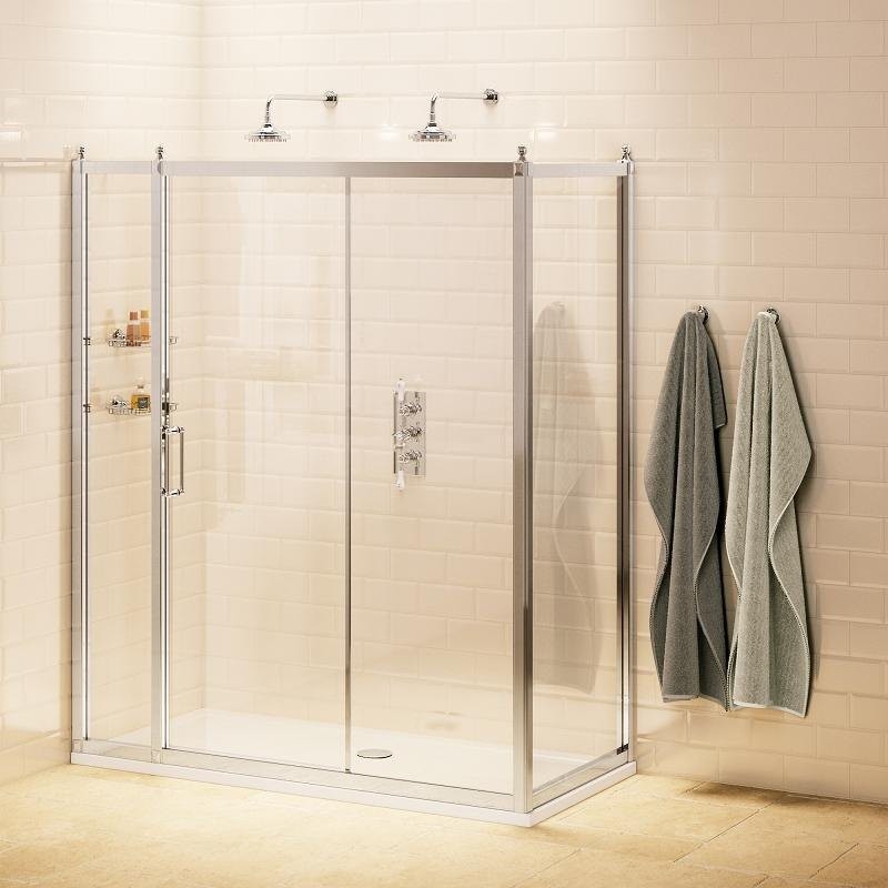 Раздвижная дверь 140см с боковым экраном 90см  Burlington C8S, C14  - Вид №1