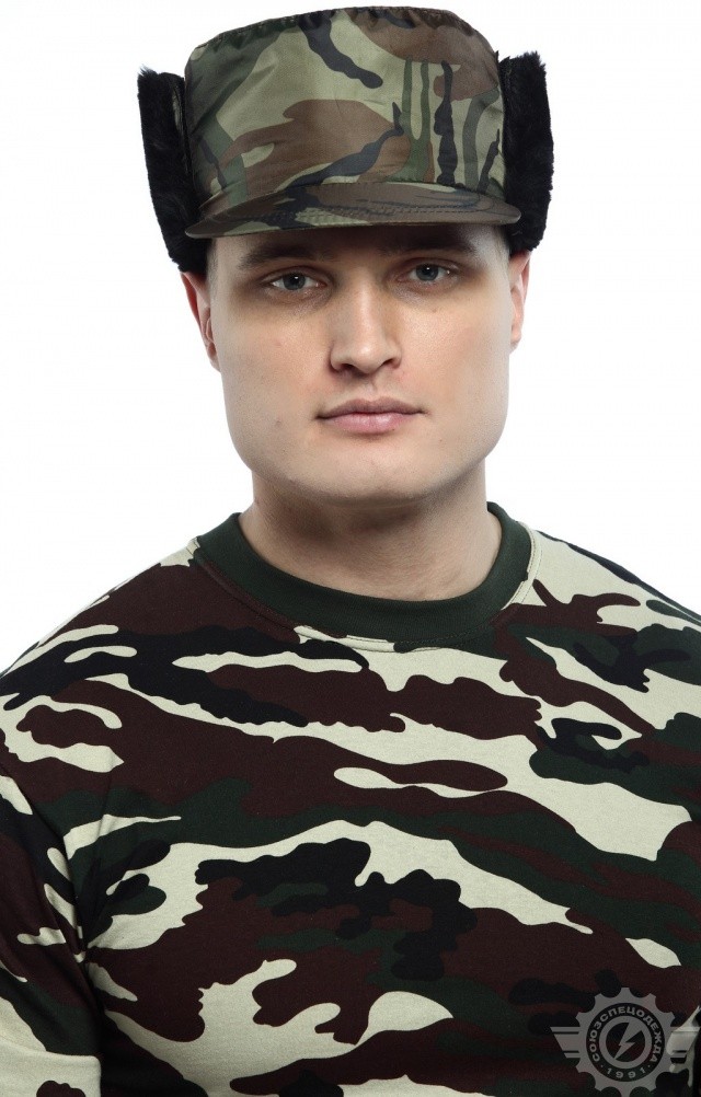 61454 Кепи "Охранник" зимняя камуфляж зеленая  Головные уборы  размер 56 Спецодежда  - Вид №4